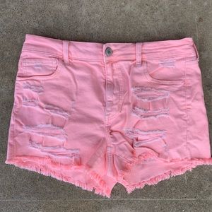 American Eagle Coral Booty Shorts